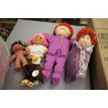 Quantity of dolls and soft toys to include DAM Trolls and Cabbage Patch