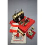 Boxed Mamod SE3 Twin Cylinder Superheated Steam Engine plus an additional Mamod Line Shaft