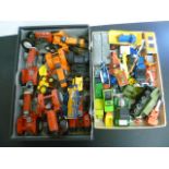 Quantity of play worn diecast & plastic vehicles to include Britains tractors, Matchbox etc