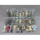 28 Original Star Wars figures with 18 in custom individual plastic hanging figure displays