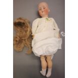 German bisque headed jointed composition doll marked W & S 120-9 Made in Germany 9 to back of