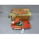 Boxed TN Battery Operated Mystery Action Car Fire Chief vehicle in gd condition, box poor