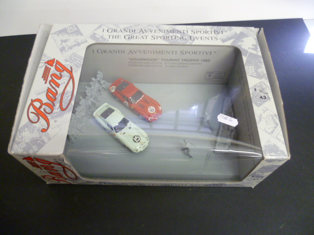 Boxed Bang The Great Sporting Events Goodwood Tourist Trophy 1962 Diecast vehicle set