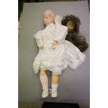 Steiner bisque headed composition doll marked Made in Germany HSt 16 to back of head/neck, one