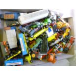 Collection of play worn diecast vehicles to include Dinky, Britains, Matchbox etc including many