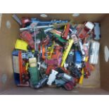 Collection of vintage play worn diecast vehicles to include Corgi, Matchbox, Politoys etc
