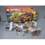 Boxed Lego Ninjago 70750 vehicle set (incomplete) with sealed bags 2, 3, 4 & 6 plus additional