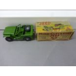 Boxed Lines Bros Ltd Tri-Ang Minic Clockwork Jeep no. 2, box fair, vehicle good