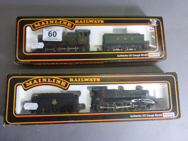 Two boxed Mainline Railways OO gauge locomotives to include 37091 43XX Mogul Locomotive BR Black and