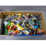 Quantity of Lego bricks and pieces featuring various sets