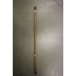 Malacca walking stick with white metal top