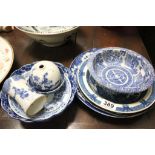 Mixed group of 18 & 19C Oriental and other ceramics to include Delft