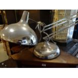 Large chromed finish angle poise lamp