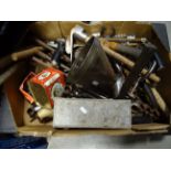 Box with various tools, spanners, drills etc