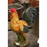 Large painted plaster model of a Cockerel