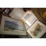 Four framed pictures to include watercolours