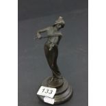 Bronze Art Nouveau style figure of a lady playing violin