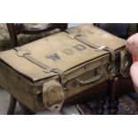 Vintage leather suitcase with Aeroplane WD to the front