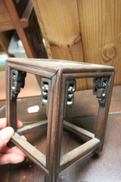 Four pieces of Oriental ceramics and three hardwood pot stands - Image 2 of 4