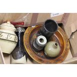 Six items of vintage studio pottery