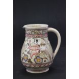 Charlotte Rhead Burleigh Ware tube lined jug marked T.L 76 to base