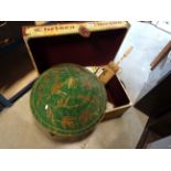 Decorated wooden box with chinese parasol, vase, jacket in plus chinese reed hat