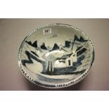 19C Delft bowl with homestead decorated to interior