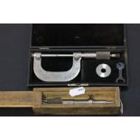 Two boxed engineering tools to include a micrometer