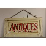 Hand Painted Wooden ' Antiques Bought & Sold ' Sign