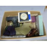 Box of mixed collectables to include miliaria, ceramics, glass etc