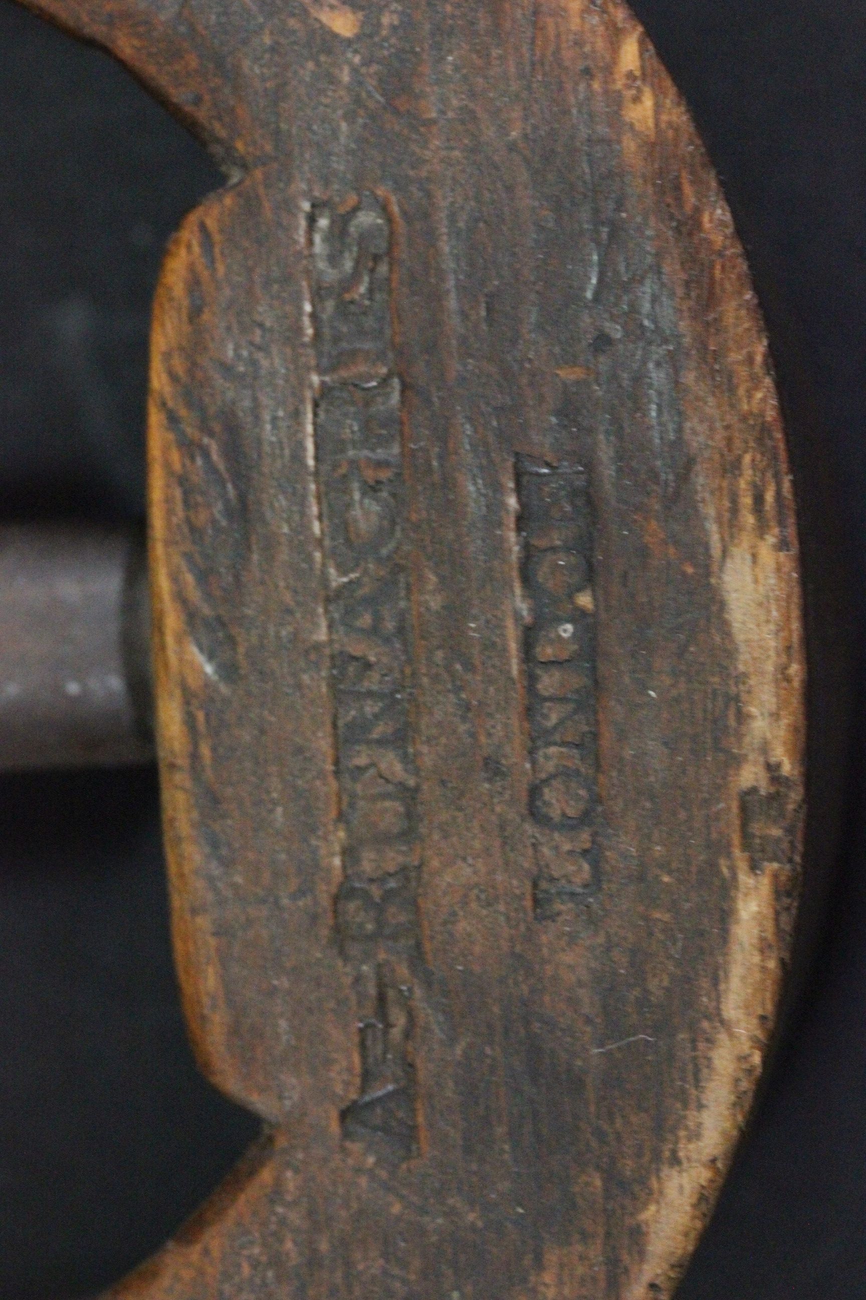 Antique Runacres of London milliners hat stretcher with impressed mark - Image 2 of 2