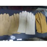 Three pairs of vintage leather driving gloves