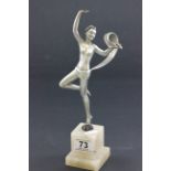 Art Deco figure of a semi nude dancing female on an Onyx base