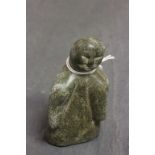 Inuit carved man figure signed to base