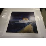 Ltd Edition Titanic print By Dawn's Early Light signed by Artist in pencil to margin