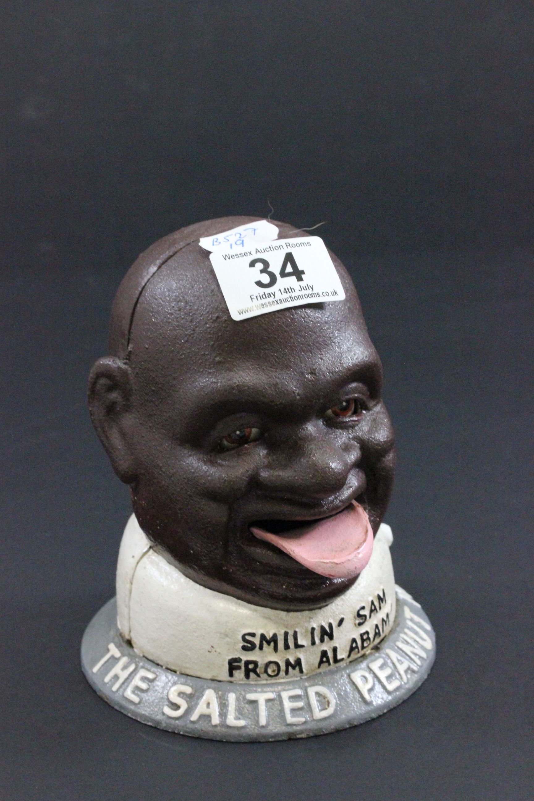 Smilin' Sam from America cast iron moneybox