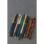 Mix of vintage fountain pens & pencils to include Parker