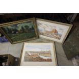 Two Large Framed and Glazed Prints of Florence plus Three Floral Prints