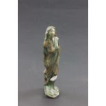 Green patinated bronze figure of a female