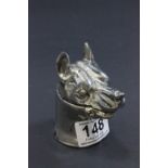 Spelter inkwell in the form of a dog