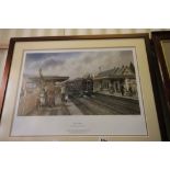 Signed framed print Brimscombe The Morning Train to Chalford by Sean Bolan