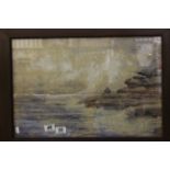 Framed and glazed coastal scene watercolour signed Colin J Mackintosh
