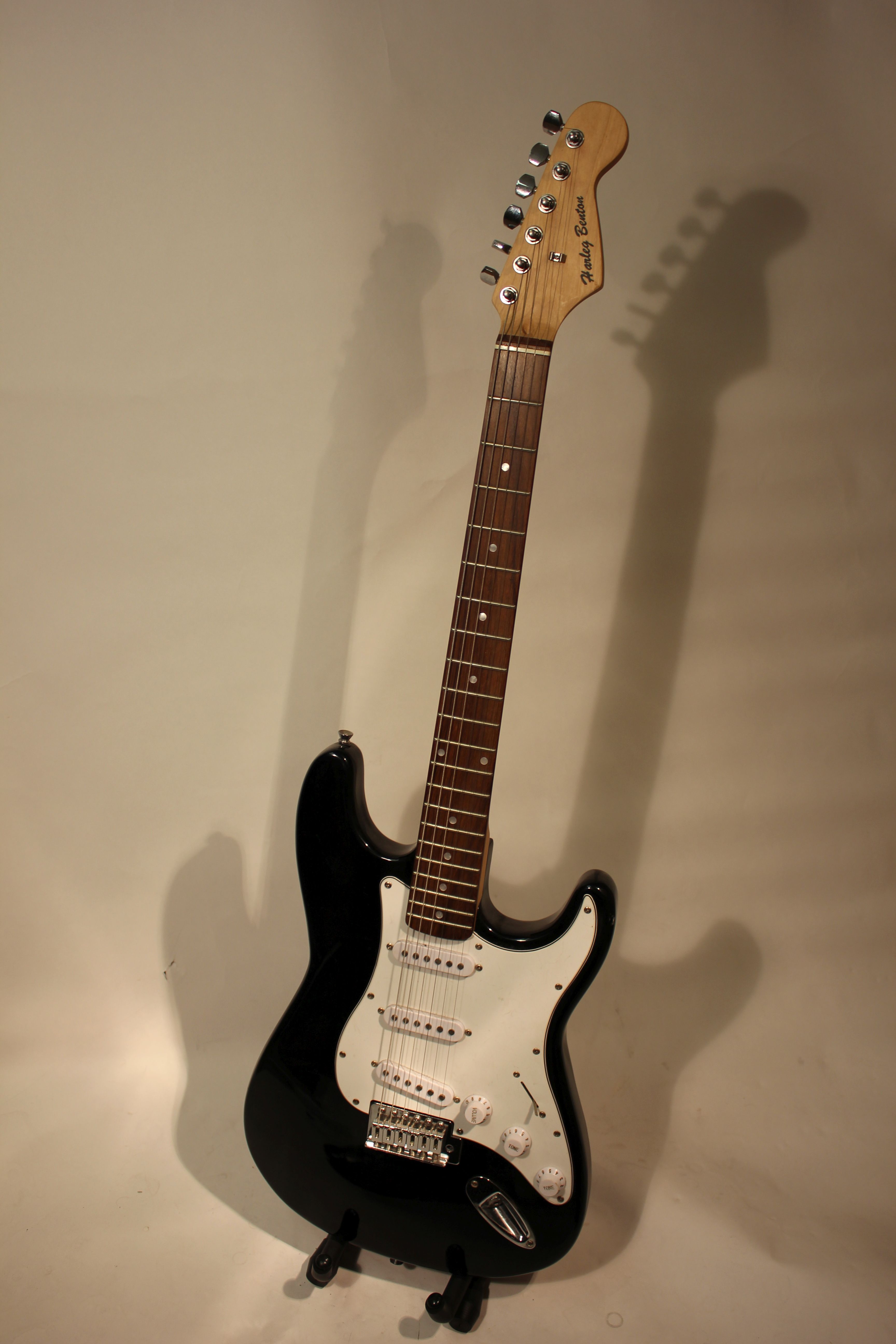Guitar - Harley Benton Stratocaster style guitar, missing switch tip and back plate.