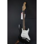 Guitar - GTX Sound strat style electric guitar in black, along with an Acoustic Solutions JE50