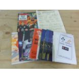 Rugby Union, a selection of UK International programmes, tickets, menus etc, mostly 1970's