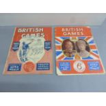 Two British Games Athletics programmes from 1934 & 1935 (1935 front cover has come away from the