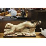 Art Deco Style Ceramic Figure of a Leaping Panther