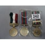 Pakistan Military Medal with Ribbon together with Two Other Middle Eastern Military Medals with