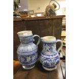 Two Westerwald Salt Glazed jugs with figurative decoration