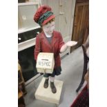 NSPCC composition charity collection box in the form of a Victorian child